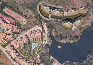 Marbella Lake apartments Nueva Andalucia aerial views